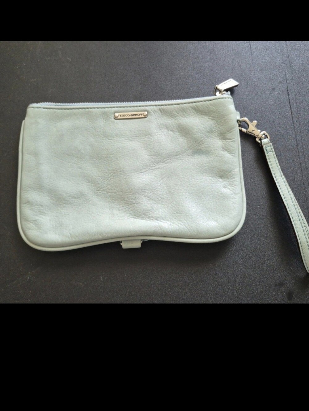 Rebecca Minkoff Light Mint Leather Wristlet